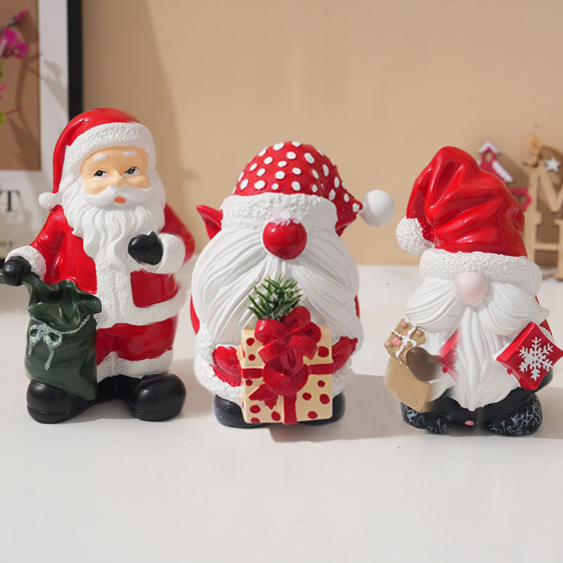 Vintage Collectible Santa - クリスマスサンタ樹脂オーナメントヴィンテージ卓上装飾ホームオフィスクリスマスホリデーギフトコレクションホームアクセサリー置物