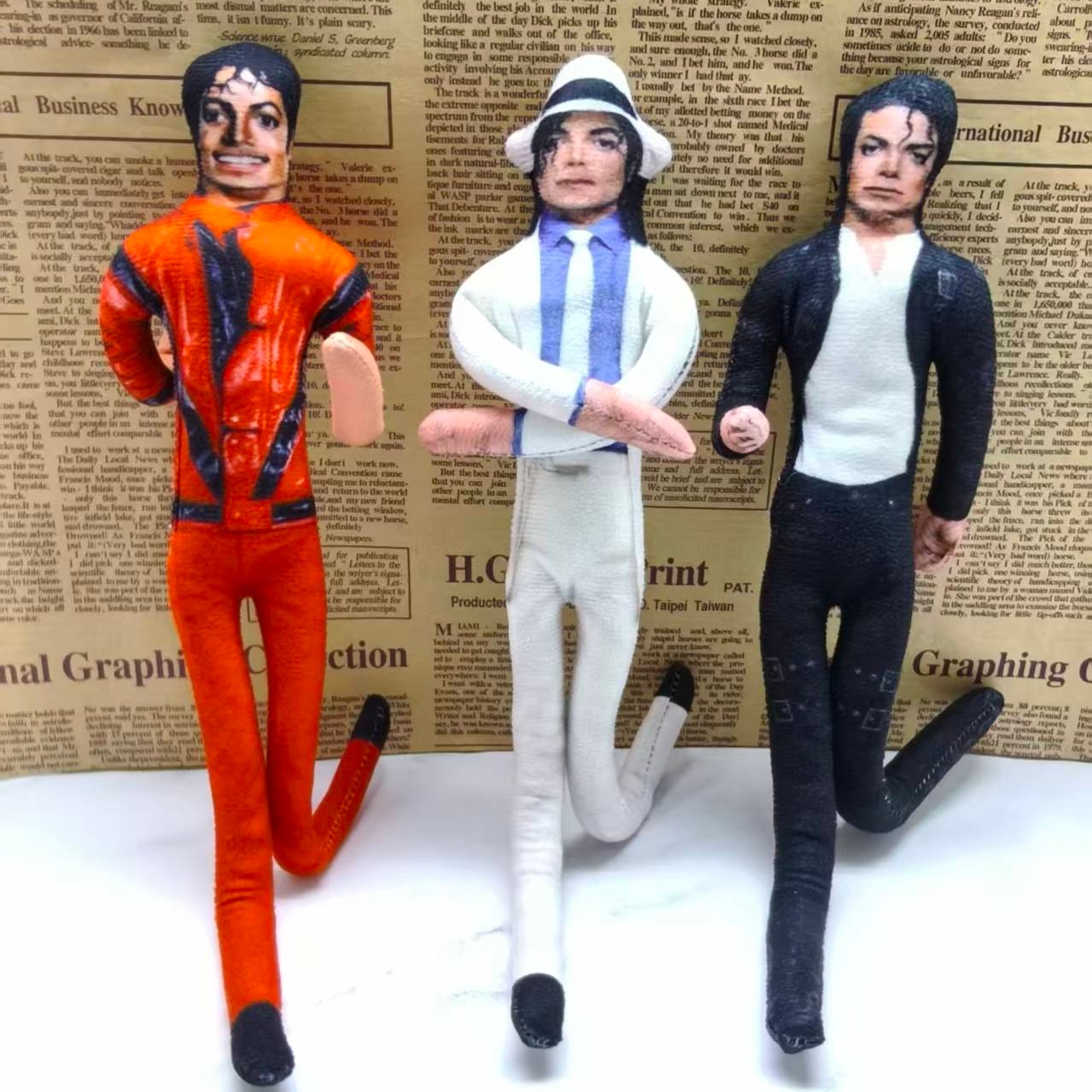 Vintage Collectible Dolls - ヴィンテージMJマイケル・ジャクソンコスプレ小道具人形曲げられるワイヤーフレーム調整可能な姿勢ぬいぐるみフィギュア家の装飾ファンコレクションギフト