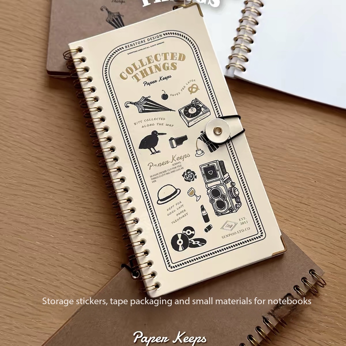 Vintage Collectible Magazines - ヴィンテージスパイラルリリースペーパーブックロングストリップ和紙テープステッカー収納アルバムハンドジャーナル素材コレクトノート文房具