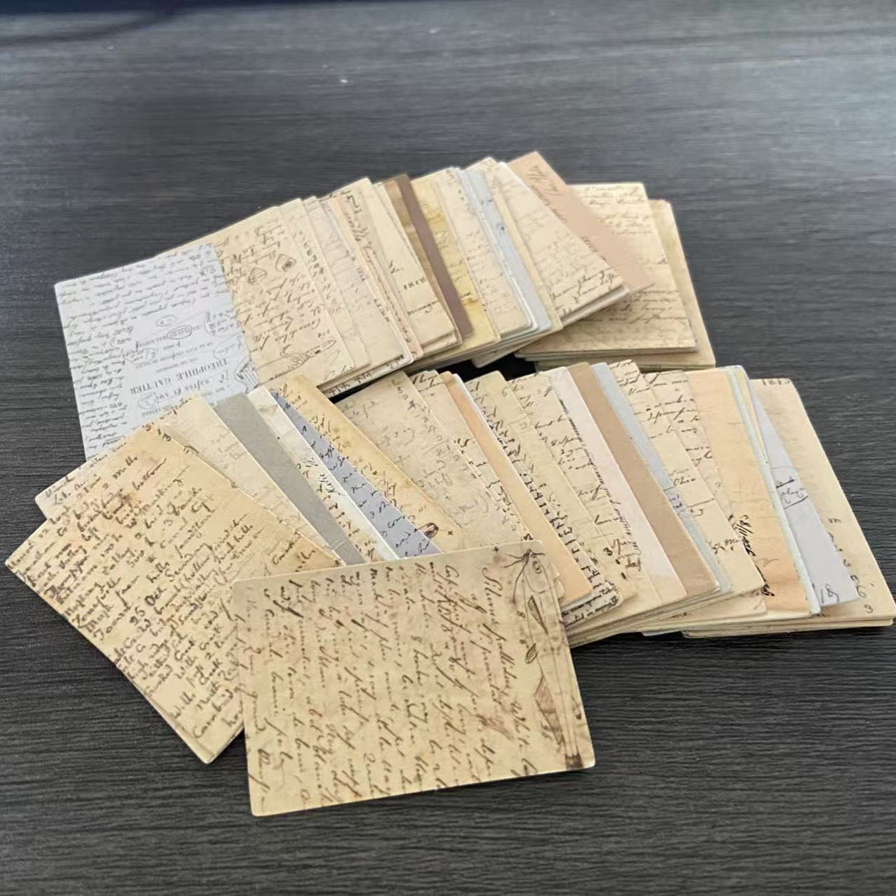 Vintage Collectible Magazines - 100 個ヴィンテージ手書き文字素材紙両面印刷レトロメモパッドノートスクラップブッキング日記ジャーナル DIY