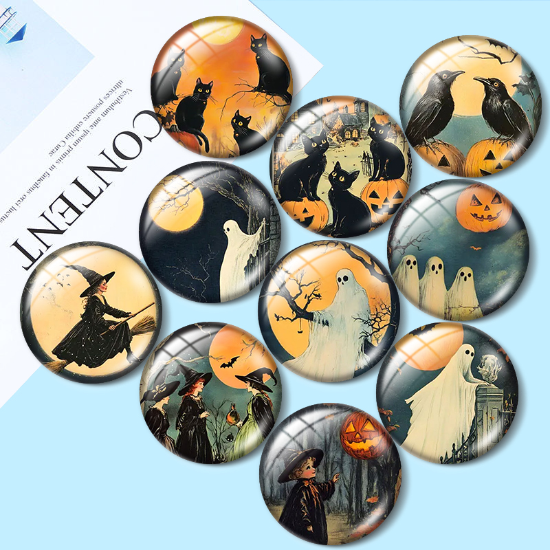 Vintage Collectibles For Sale - ヴィンテージハロウィン 12/18/20/25mm ガラスカボション ブレスレットペンダントリング ジュエリーデモ用イヤリングバック 作成用パーツ