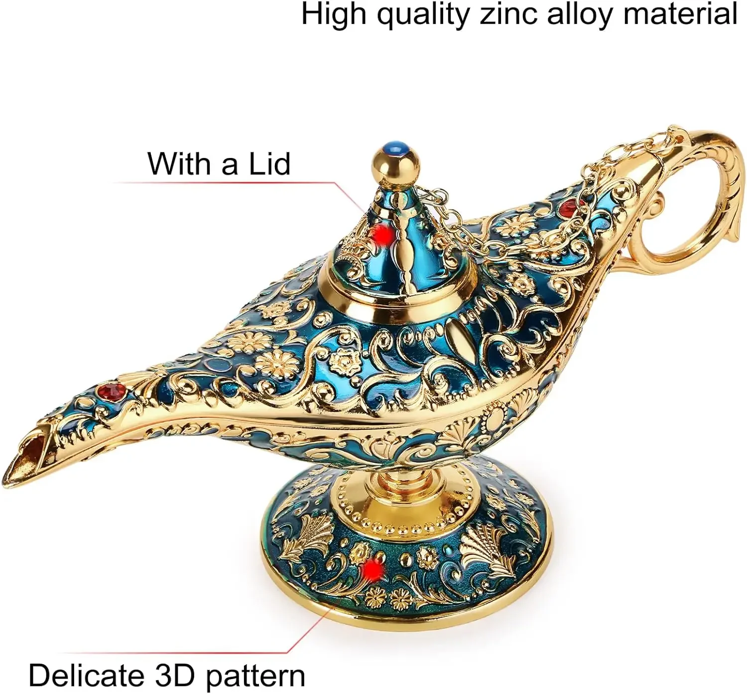 Collectible Vintage Lamps - ヴィンテージ魔法伝説アラジン魔神ランプ、家庭用ウェディングテーブルデコレーション、収集価値のある希少なクラシックアラビア風衣装小道具ギフト