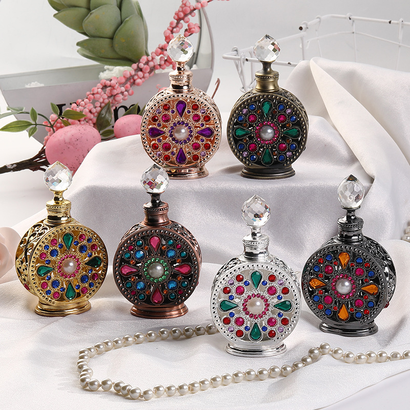 空の香水テラリウムボトル,ヴィンテージ,エナメル,手作りのク - Vintage Collectible Perfume Bottles のレビューと価格