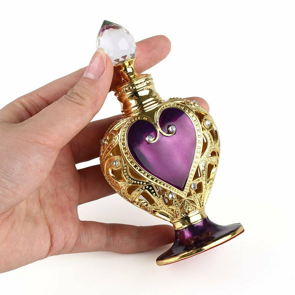 1pc クリスタル香水瓶パープルハートクラウンヴィンテージゴ - Vintage Collectible Perfume Bottles のレビューと価格