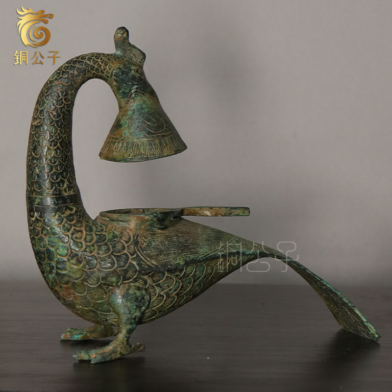 尾長フェニックス鳥ランプブロンズ装飾アンティーク家の装飾ヴィ - Collectible Vintage Lamps のレビューと価格