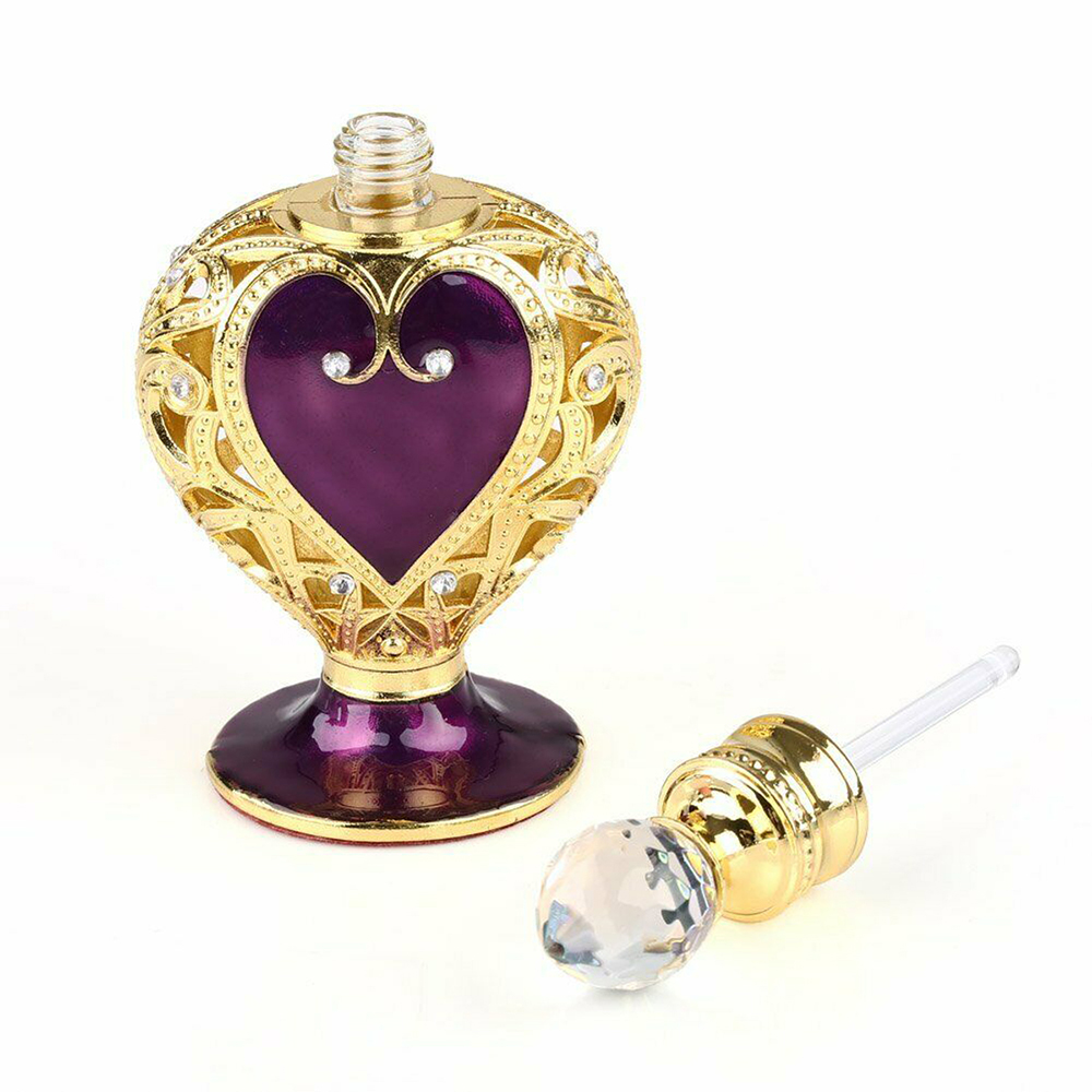 高級香水クリスタルボトルパープルハートクラウンヴィンテージゴ - Vintage Collectible Perfume Bottles のレビューと価格