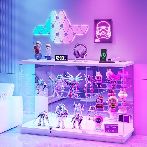 RGBガラスディスプレイキャビネット、ロック付き、ガラス棚付 - Collectible & Vintage Dolls For Christmas のレビューと価格