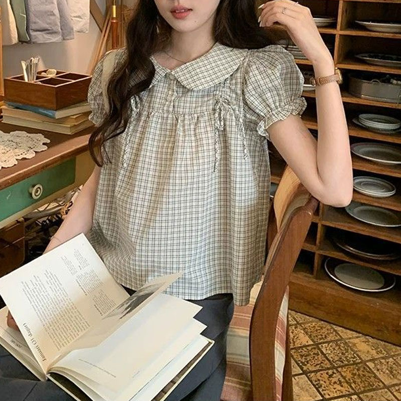 女性服プレッピースタイルドールカラー韓国シャツヴィンテージチ - Vintage Collectible Dolls のレビューと価格