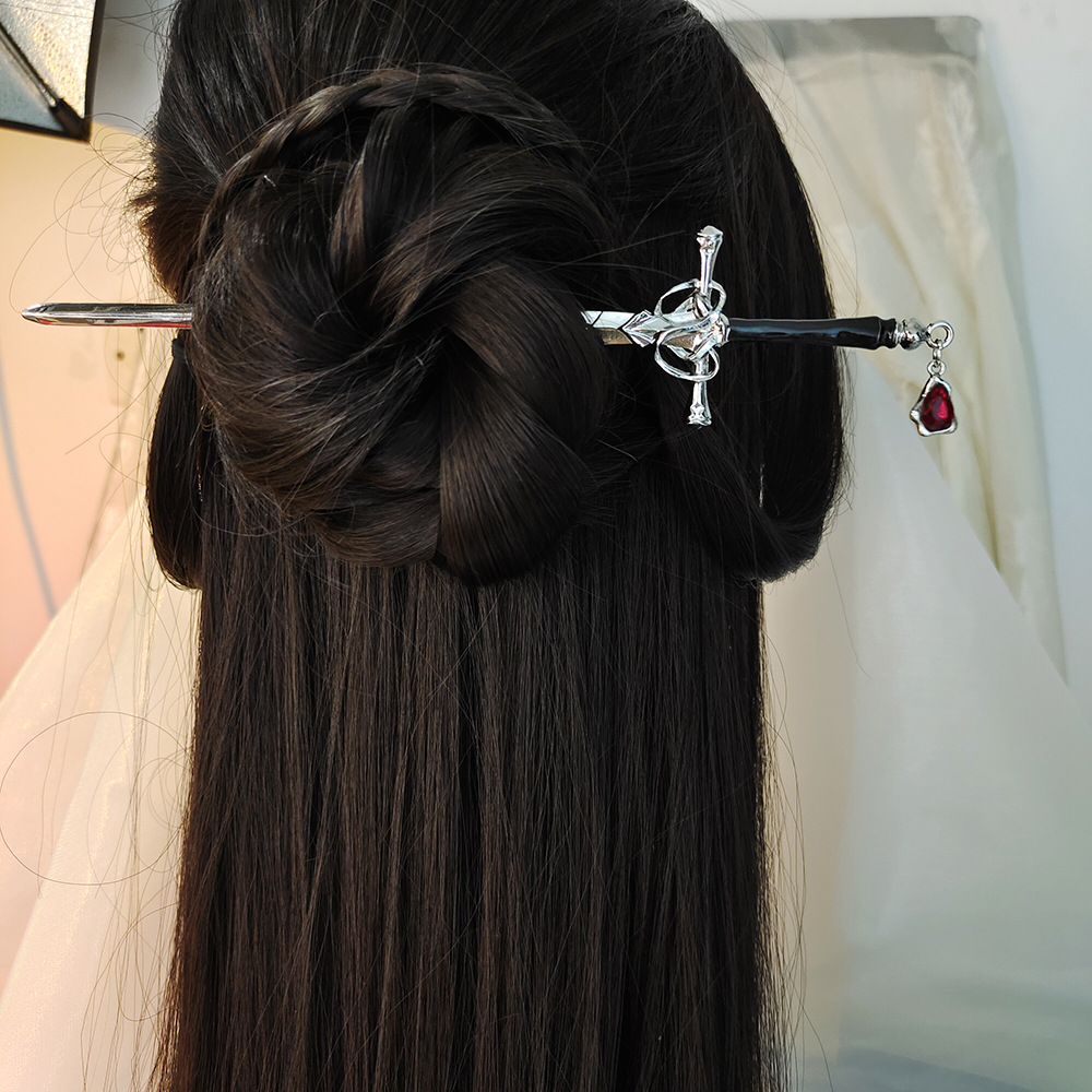 中国の剣の形をしたヘアスティックヴィンテージメタルヘアピンチ - Vintage Collector のレビューと価格