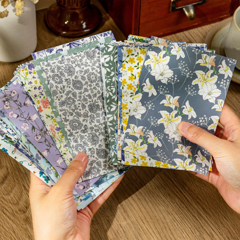 100枚入り レトロな花柄クラフト紙、ヴィンテージフラワー柄 - Vintage Collectible Magazines のレビューと価格