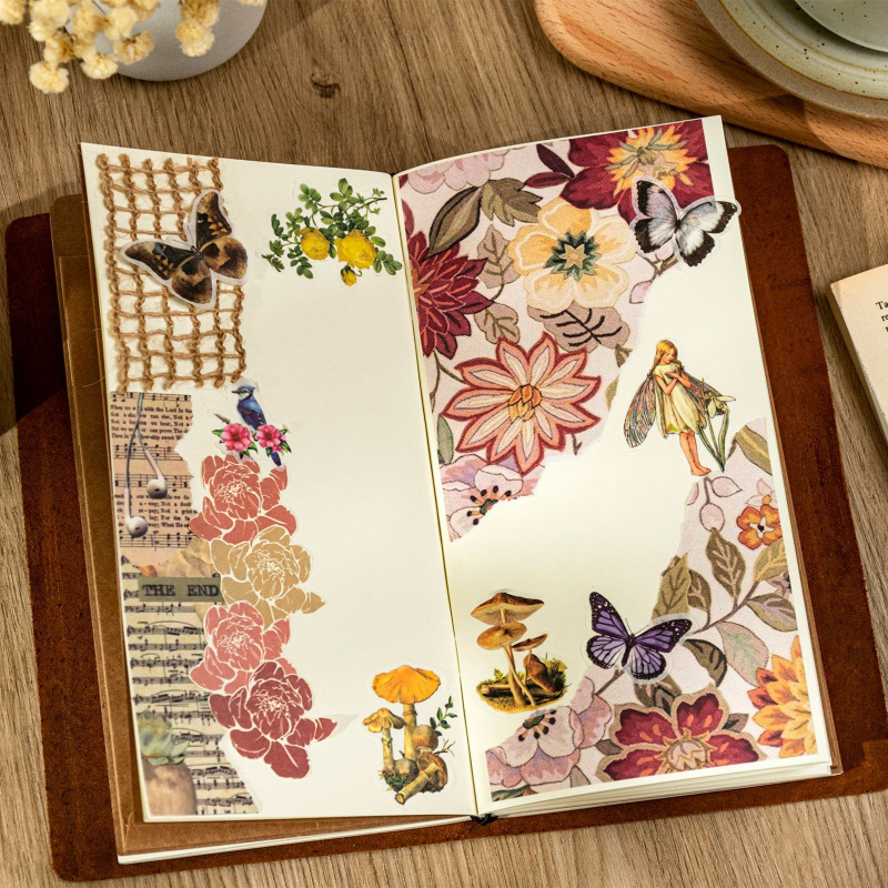 100枚入り レトロな花柄クラフト紙、ヴィンテージフラワー柄 - Vintage Collectible Magazines のレビューと価格
