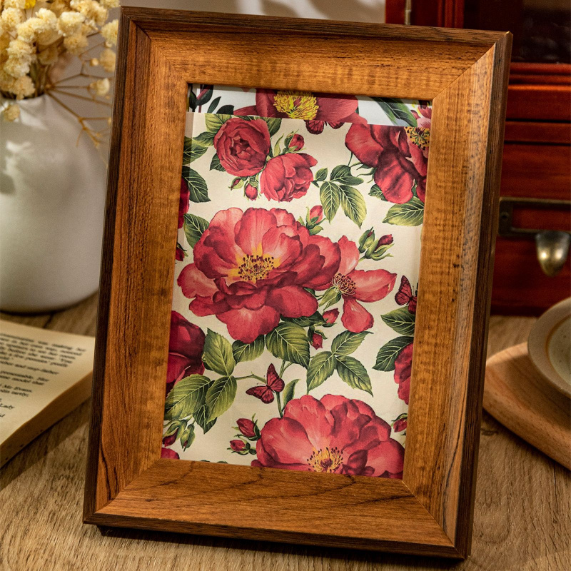 100枚入り レトロな花柄クラフト紙、ヴィンテージフラワー柄 - Vintage Collectible Magazines のレビューと価格