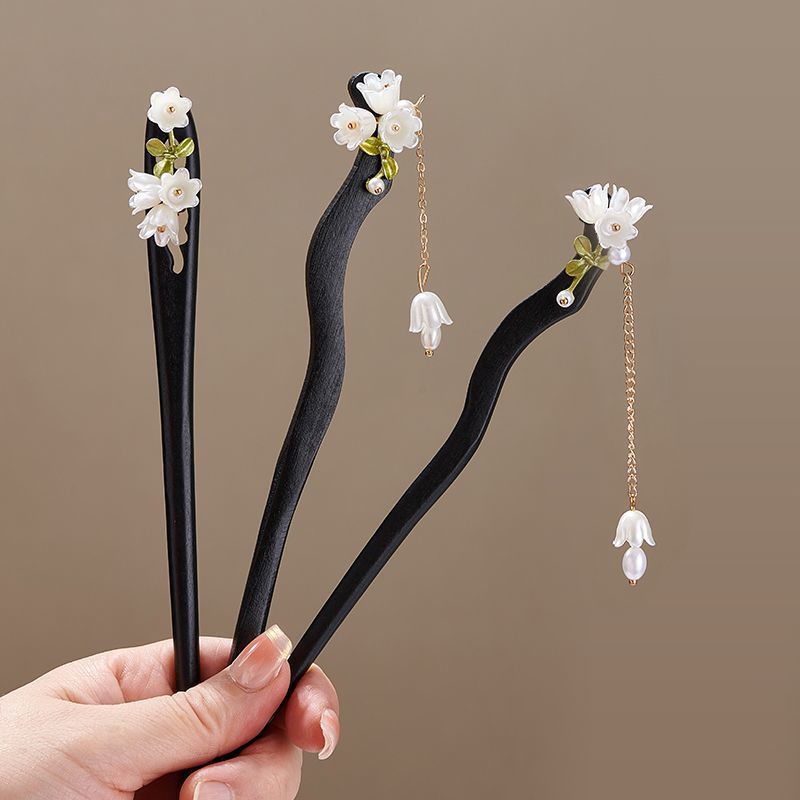 木製フラワーヘアピンヴィンテージ Convallaria M - Vintage Collectibles For Sale のレビューと価格
