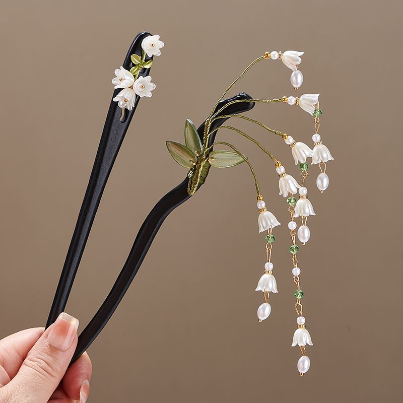 木製フラワーヘアピンヴィンテージ Convallaria M - Vintage Collectibles For Sale のレビューと価格