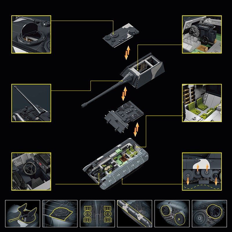 1836ピース MOC 大人向け E-100 戦車駆逐艦モデ - Vintage And Collectible Toys のレビューと価格