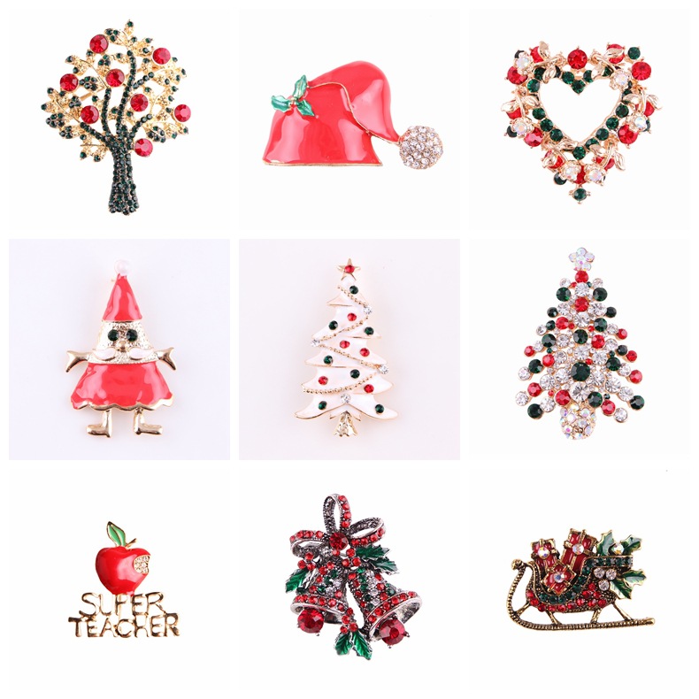 ヴィンテージラインストーンクリスマスブローチコレクション、ク - Vintage Collectible Santa のレビューと価格