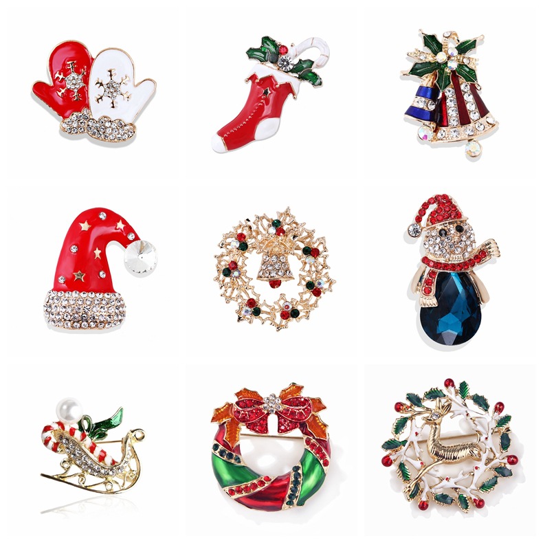 ヴィンテージラインストーンクリスマスブローチコレクション、ク - Vintage Collectible Santa のレビューと価格