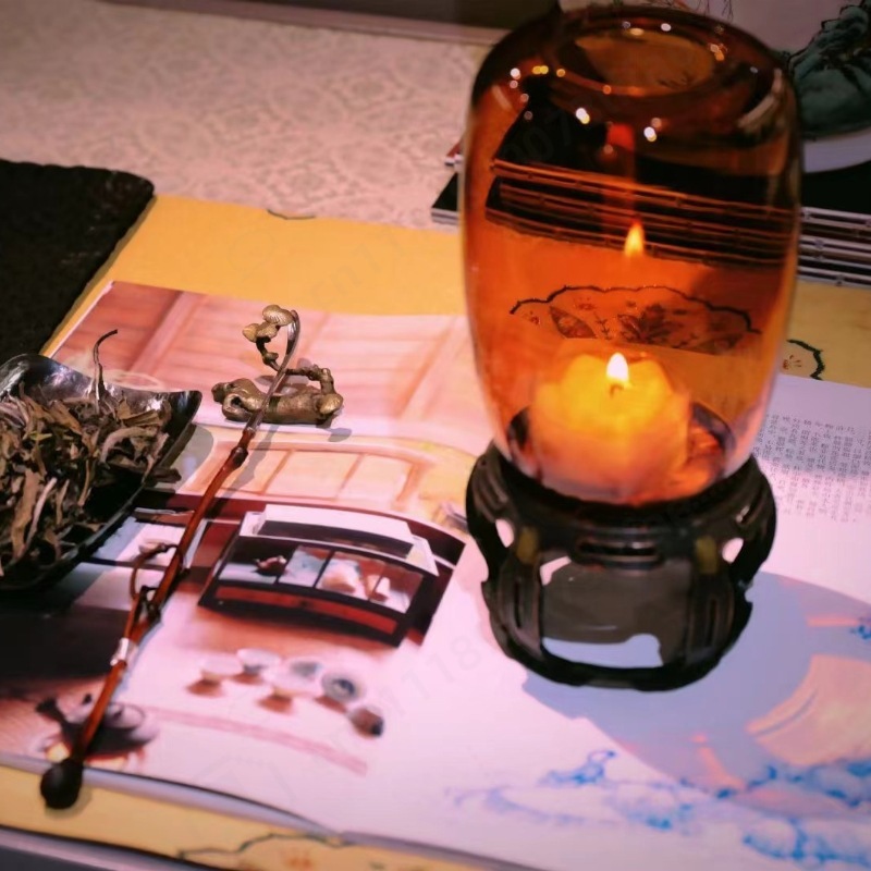 ヴィンテージガラスキャンドルホルダー禅装飾ナイトライト中国風 - Collectible Vintage Lamps のレビューと価格
