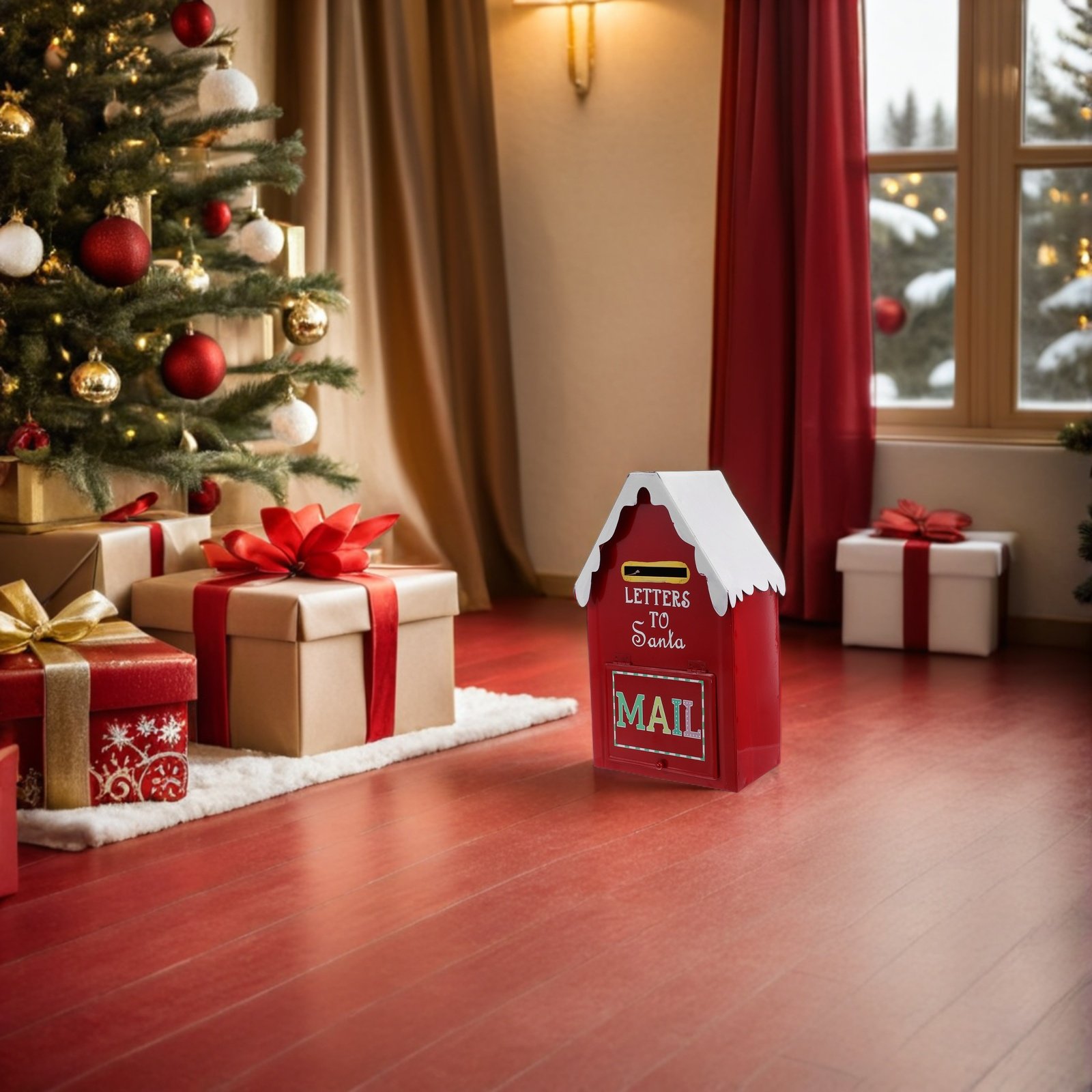 サンタメールボックス クリスマス メタル製 赤 ヴィンテージ - Vintage Collectible Santa のレビューと価格